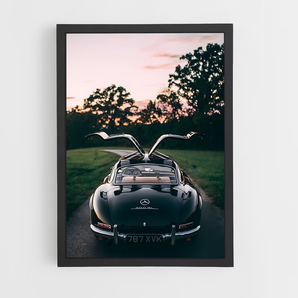 Poster Gullwing Noir – affiche Mercedes (vue 2)